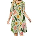 thumbnail image 1 of Floral Pattern Pretty Pastel Blooms Womens Summer Dress Tie Back A Line Flare Dress, 1 of 9