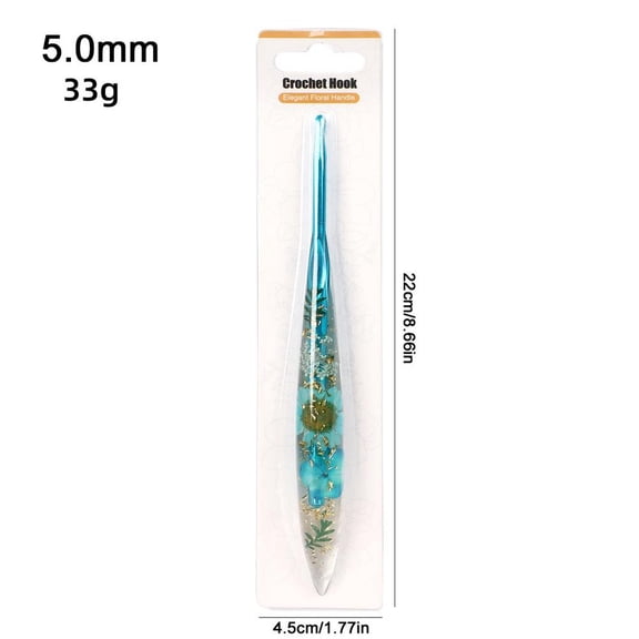 Floral Pattern Resin Crochet Hook Custom Ergonomic Resin Crochet Hooks-