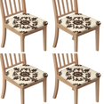 thumbnail image 1 of Floral Pattern Seat Covers for Dining Room Chairs Set Of 4,Stretch Printed Washable Chair Seat Cover with Elastic Ties and Button,Removable Waterproof Couch Cushion Covers, 1 of 6