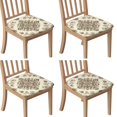 thumbnail image 1 of Floral Pattern Seat Covers for Dining Room Chairs Set Of 4,Stretch Printed Washable Chair Seat Cover with Elastic Ties and Button,Removable Waterproof Couch Cushion Covers, 1 of 6