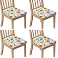 thumbnail image 1 of Floral Pattern Seat Covers for Dining Room Chairs Set Of 4,Stretch Printed Washable Chair Seat Cover with Elastic Ties and Button,Removable Waterproof Couch Cushion Covers, 1 of 6