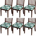 thumbnail image 1 of Floral Pattern Seat Covers for Dining Room Chairs Set Of 6,Stretch Printed Washable Chair Seat Cover with Elastic Ties and Button,Removable Waterproof Couch Cushion Covers, 1 of 6