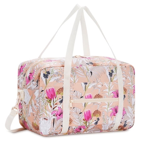 Floral Small Travel Duffel Bags for Spirit Airlines Lightweight Personal Item Bag Flower Print Underseat Carry on Weekender for Women