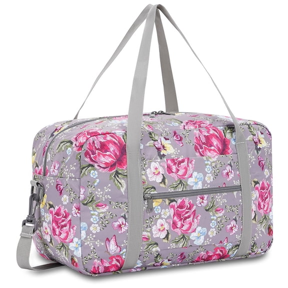 Floral Small Travel Duffel Bags for Spirit Airlines Lightweight Personal Item Bag Flower Print Underseat Carry on Weekender for Women