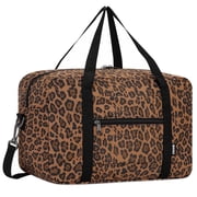 Leopard Print Weekender Bag for Women Small Travel Duffel Bags for Spirit Airlines Personal Item Bag Underseat Overnight Carry on, Brown