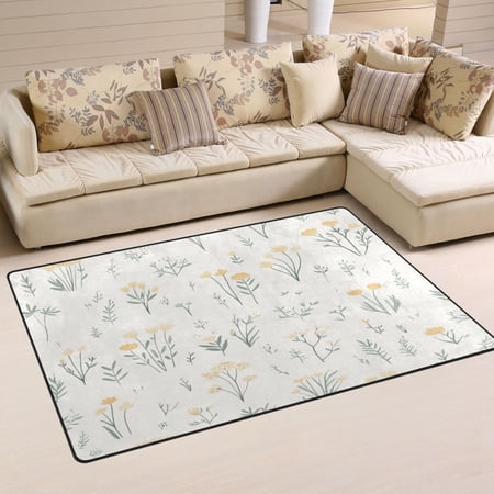 Floral Pattern Soft Polyester Area Rug 31''x20'', Non Slip, Memory Foam, Water Absorbent