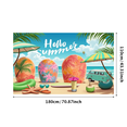 thumbnail image 1 of Floral Pattern Summer Banner Vibrant Colors Hello Summer Beach Party Decoration for Outdoor Beach Events Photograph Backdrop, 1 of 8