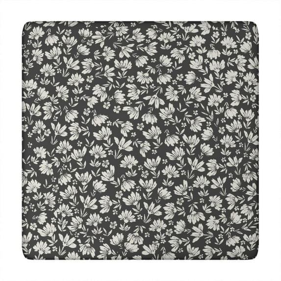 Floral Pattern Tablecloth with Elastic Edge, Reusable 34x34 Inch Polyester Cover for Indoor or Outdoor Settings