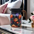 thumbnail image 1 of Floral Pattern Tea Thermos, Winter Thermos Tea Pot Built-In Infuser for Tea Separation, Stainless Steel Thermal Carafe with Lid for Hot Drinks for Kitchen Living Room Office Use 800Ml/27oz, 1 of 6