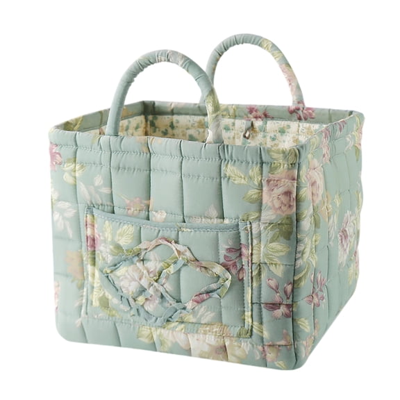 Floral Pattern Tote Bag Large Capacity Quilted Foldable Sturdy Construction for Shopping Travel Work (Style 11)