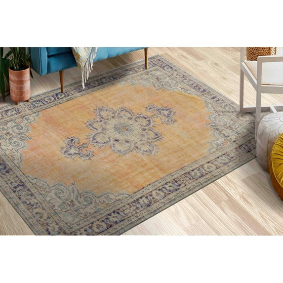 Floral Pattern Turkish Rug, Floral Rug, Bathroom Rugs, Anatolian Rug, Medallion Rug, Bridesmaid Gift Rug, Floor Rugs, Runner Rug, Home Decor, 2.6'x4' - 80x120 cm