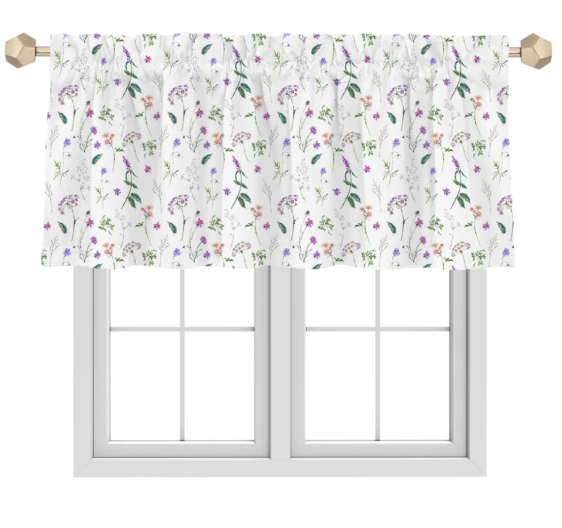 Floral Pattern Valance for Windows Kitchen Living Room 54 x 18 inch ...