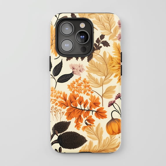 Floral Pattern for All iPhone Series Tough Phone Case Vintage Botanical Cream