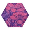 thumbnail image 1 of Floral Pattern in Pink and Purple Folding Umbrella UV50+ Waterproof Sun Protection Auto Open Close Compact Fiberglass Frame, 1 of 8