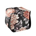 thumbnail image 1 of Floral Pattern on Black Tissue Box Cover Leather Square Rectangle Tissue Box Holder for Bathroom Living Room Desk Office Decor, 1 of 7