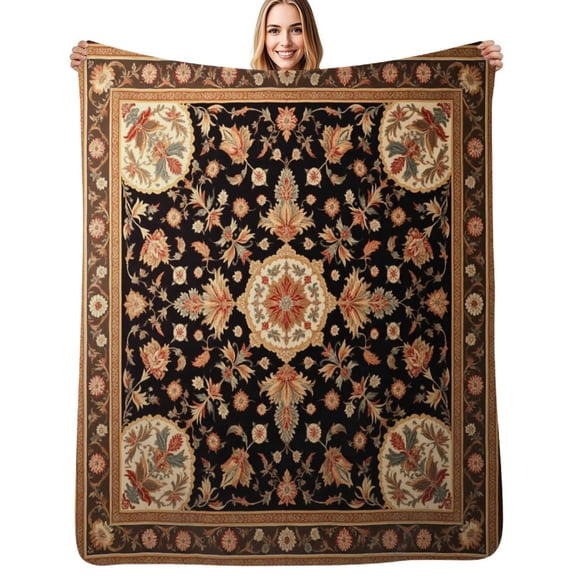 Floral Patterned Square Flannel Blanket Warm Soft Bedding Throws Winter Camping Chair Sofa Bed