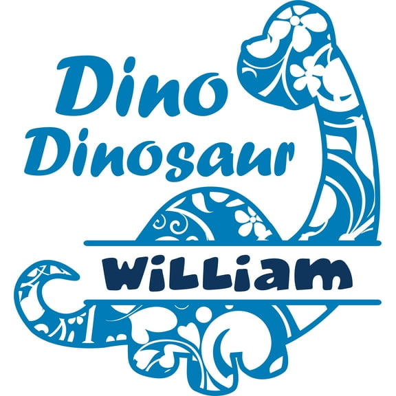 Floral Patterns Dino Dinosaur Customized Wall Decal - Custom Vinyl Wall Art - Personalized Name - Baby Girls Boys Kids Bedroom Wall Decal Room Decor Wall Stickers Decoration Size (20x20 inch)