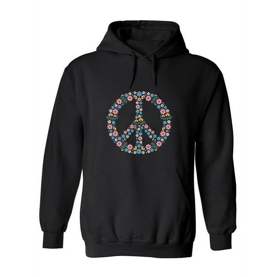 Floral Peace Sign. Hoodie Women -SPIdeals Designs, Female Medium