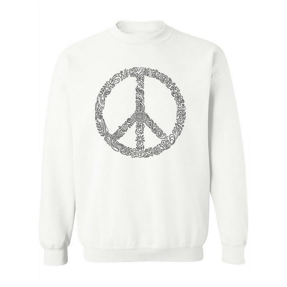 Floral Peace Sign Sweatshirt Women -SPIdeals Designs, Female Medium