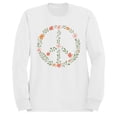 thumbnail image 1 of Floral Peace Symbol Women's White Sweatshirt, 1 of 3
