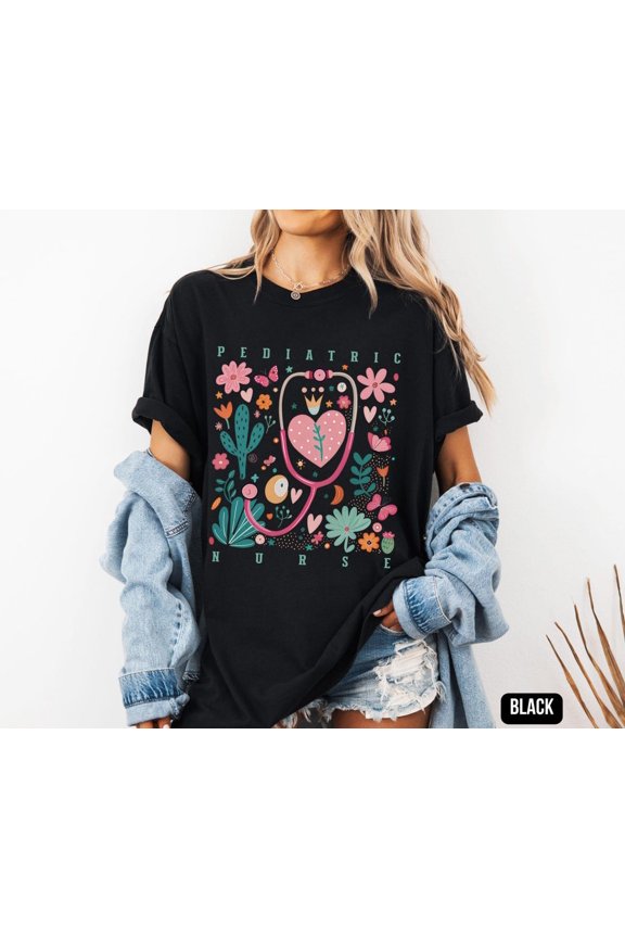Floral Peds Nurse For NICU RN Appreciation Week School Graduation BSN T-Shirt