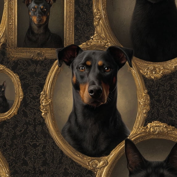 Floral Peel and Stick Wallpaper Black Cat Portraits Gold Frames Dog Companion Wall Mural 23.6in x 9.8ft Self Adhesive Removable Wall Paper Renter Friendly Wallpaper for Bedroom Nursery Kids