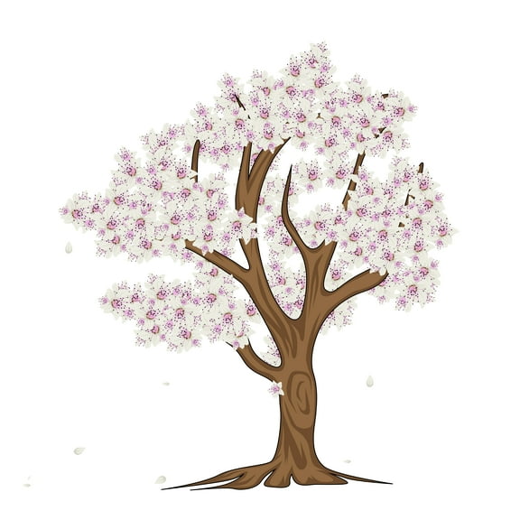 Floral Peel and Stick Wall Decals-Cherry Blossom Themed wall Decoration For Home-Easy to use-Easy Peel and Stick-Size 10" x 10".