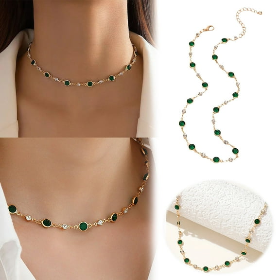 Floral Pendant Necklace – Vintage Style Gifts for Her Colorful Beaded Choker Necklaces For Women Cute Summer Beach Necklace Boho Beachy Green Beads Choker Summer