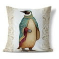 thumbnail image 1 of Floral Penguinscape Indoor/Outdoor Pillow in Blue 20 x 20, 1 of 5