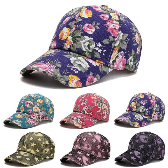 Floral Peony Baseball Cap Adjustable Classic Style Sun Hat for Outdoor Activities