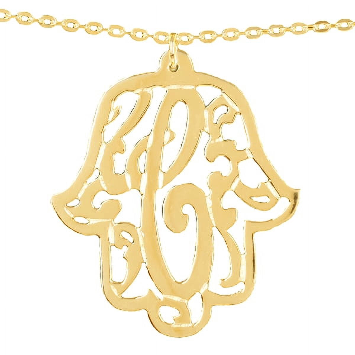 Floral Personalized Monogram Necklace in Sterling Silver or 14K Gold Plated Sterling Silver