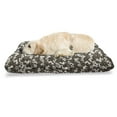thumbnail image 1 of Floral Pet Bed, Continuous White Flowers Branches on Dark Tone Background, Chew Resistant Pad for Dogs and Cats Cushion with Removable Cover, 24" x 39", Brown Yellow, by Ambesonne, 1 of 4