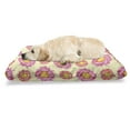 thumbnail image 1 of Floral Pet Bed, Demonstration of Watercolor Effect Art of Abstract Blooming Petals, Chew Resistant Pad for Dogs and Cats Cushion with Removable Cover, 24" x 39", Yellow Multicolor, by Ambesonne, 1 of 4