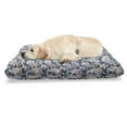thumbnail image 1 of Floral Pet Bed, Victorian Retro Renaissance Blooms with Folk Batik Influences, Chew Resistant Pad for Dogs and Cats Cushion with Removable Cover, 24" x 39", Charcoal Grey Coral Blue, by Ambesonne, 1 of 4