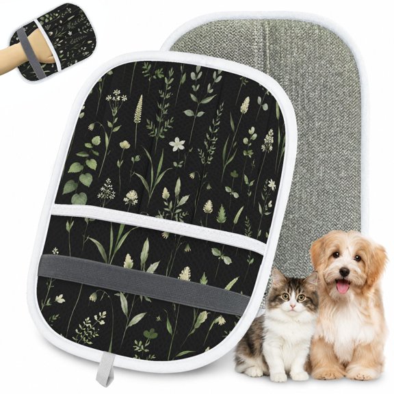 Floral Pet Hair Removal Glove For Cats Dogs Reusable Electrostatic Static Brush Grooming Mitt Pet Hair Remover Tool For Furniture Carpet Couch Laundry Car Seat