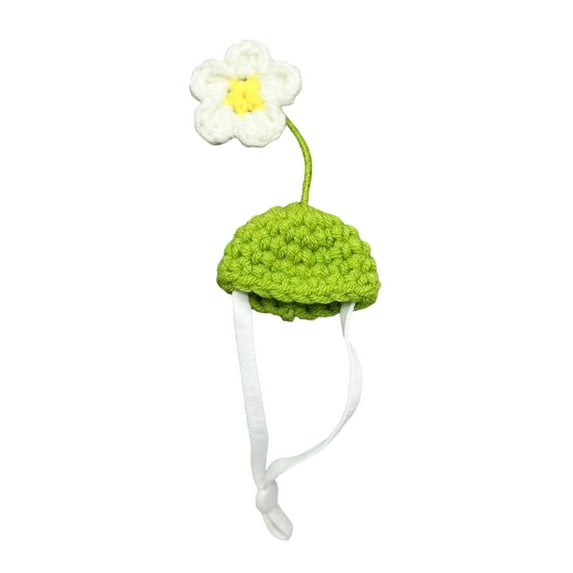 Floral Pet Hat - Handmade Knitted Headwear for Small Pets, Cute Decoration for Photos & Special Occasions