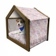 thumbnail image 1 of Floral Pet House, Pink Shades of Abstract Roses and Petals Theme Blending with Each Other Composition, Outdoor & Indoor Portable Dog Kennel with Pillow and Cover, 5 Sizes, Multicolor, by Ambesonne, 1 of 5