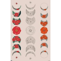 Floral Phases of the Moon Wall Poster, 22.375" x 34"