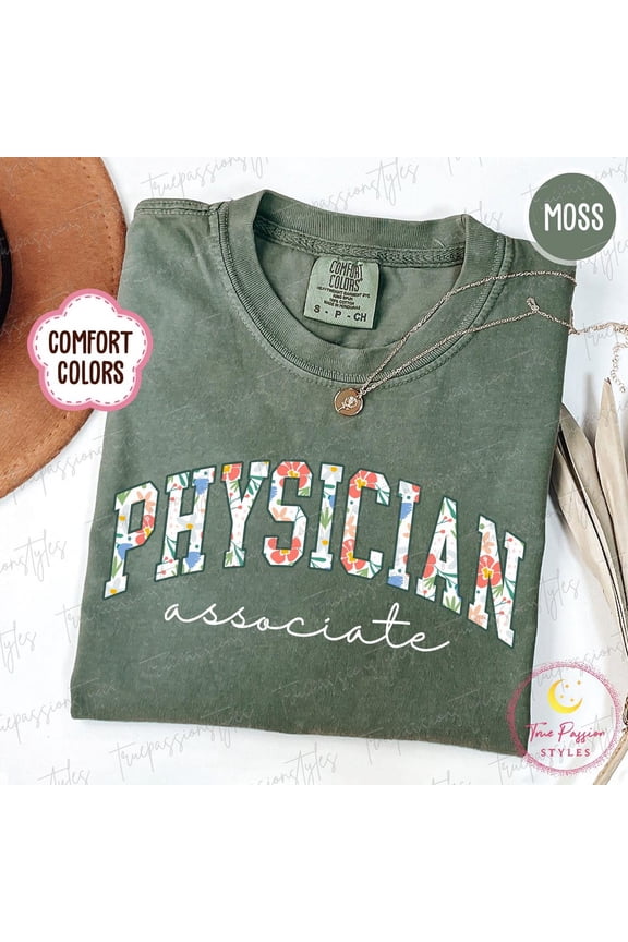 Floral Physician Associate Pa School T-Shirt All Size S-3XL
