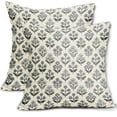 thumbnail image 1 of Floral Pillow Covers, 18*18 Inch Outdoor Blue Green Block Print Spring Decorative Throw Pillow Cases Boho Cushion Covers Farmhouse Sofa Couch Bed Decor A 2PC, 1 of 8