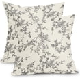 thumbnail image 1 of Floral Pillow Covers 20x20 Inch Black and Cream Outdoor Decorative Throw Pillows Set of 2 Vintage Floral Pillowcase Chinoiserie Flower Pillow Cases for Sofa Couch Home Decor, 1 of 6