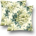 thumbnail image 1 of Floral Pillow Covers Set of 2 Green Yellow Beige Peony Throw Pillow Cover Soft Vintage Botanical Accent Flower Decorative Couch Cushion Cover for Bed Living Room Chair Sofa Pillow Cases 16x16 Inch, 1 of 6
