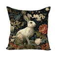 thumbnail image 1 of Floral Pillow Covers, Vintage Floral Rabbit Print Throw Pillow Covers Home Decor, Retro Pillowcase Cushion Cover for Bed Sofa Living Room (18x18inch), 1 of 4
