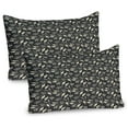 thumbnail image 1 of Floral Pillow Sham Set of 2, Victorian Flowers Butterflies and Leaves Spring Freshness, Quality Microfiber Bedding Item for All Seasons, 26" x 20", Dark Grey Champagne, by Ambesonne, 1 of 3