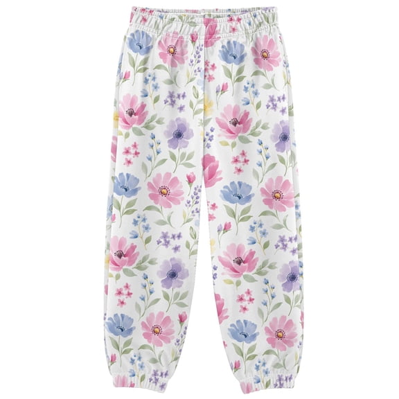 Floral Pink Blue Boys Pants Kids Casual Sweatpants Joggers Toddler Sports Pants 3-10 Years