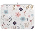 thumbnail image 1 of Floral Pink Dish Drying Mat Microfiber Kitchen Pad Large Counter Absorbent Dish Mats Drainer Rack 16"x18", 1 of 7