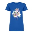 thumbnail image 1 of Floral Pink Flamingo Shaped T-Shirt Women -Image by Shutterstock, Female Small, 1 of 2
