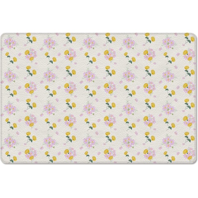 Floral Pink Flowers Botanical Front Door Mat Outdoor Waterproof Durable