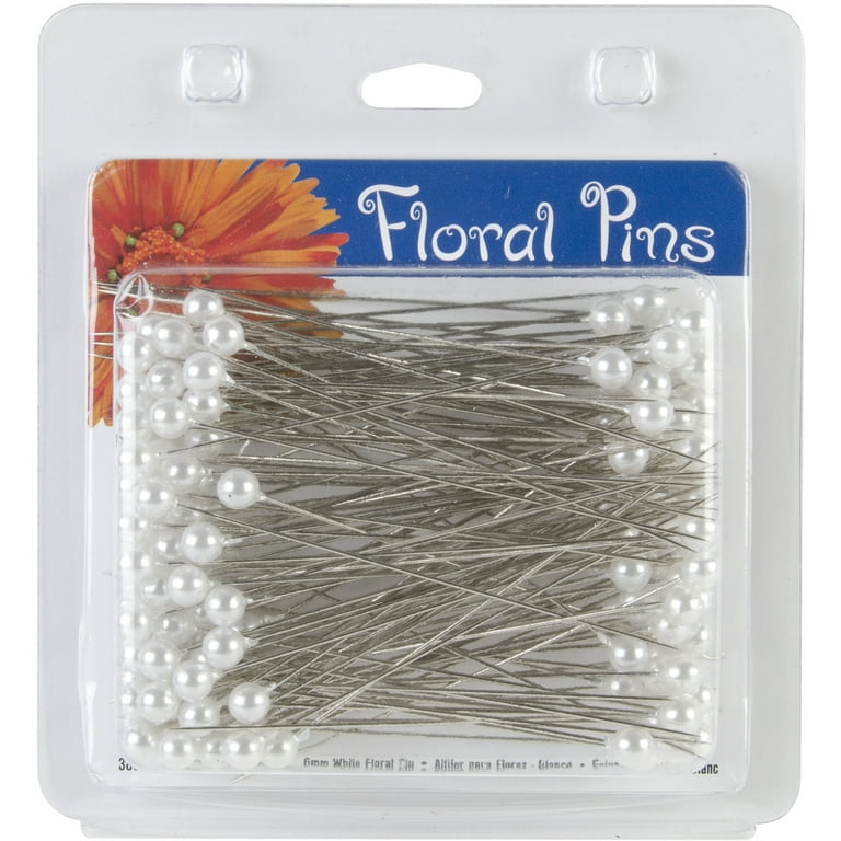 Floral Pins 3 144/Pkg-Pearl White, Pk 3, Darice