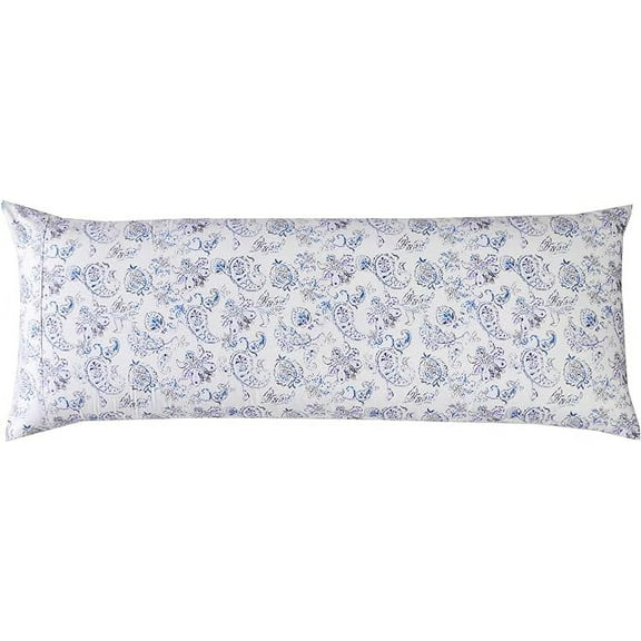 Elegant Comfort Ultra Soft Set of 2 Floral Pint Pillowcases - 1500 Hotel Quality Microfiber, Soft and Smooth Hidden Zipper Closure 2-Piece Pillow Covers - Body Pillowcase, Paisley Indigo